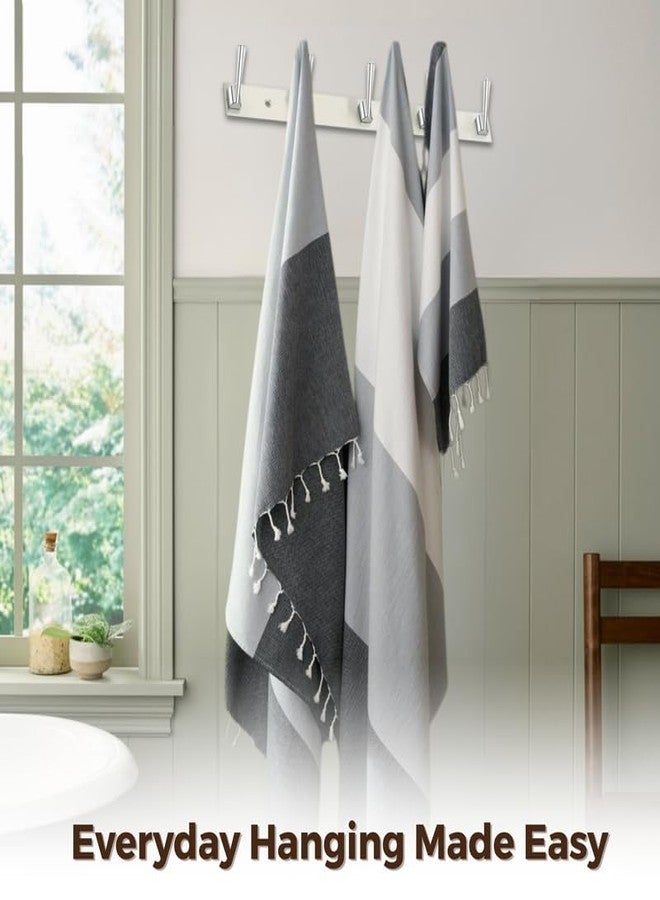 REDON Stainless Steel Cloth Hanger for Wall, Clothes Hook Hangers Door Mounted, Bathroom Hooks for Hanging Towel, Wall Mount Shirt Hangers, Dress Holder Hooks - 5 Pin (Pack of 2) - Image 5